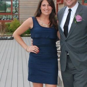 Bcbg tiered navy dress